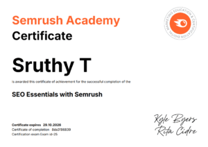 FREELANCE DIGITAL MARKETER AND SEO SPECIALIST IN NILAMBUR CERTIFICATE